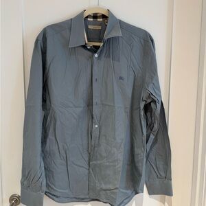 Burberry Brit Gray Shirt with Check Collar